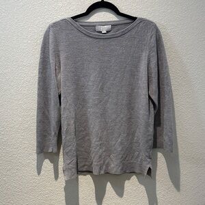 Carolyn Taylor Light Gray Boatneck Pullover Sweater Size XL